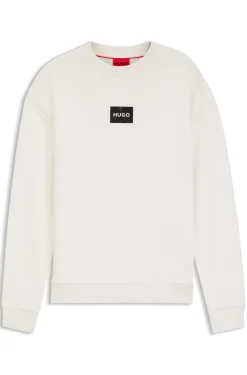 Cotton-terry sweatshirt with tortoiseshell logo patch