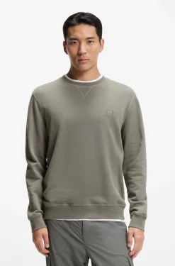 Cotton-terry sweatshirt with logo patch