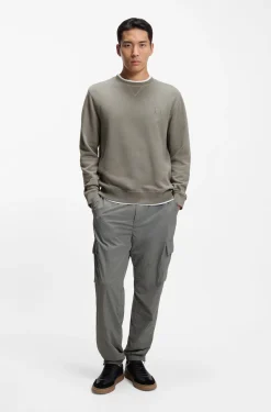 Cotton-terry sweatshirt with logo patch