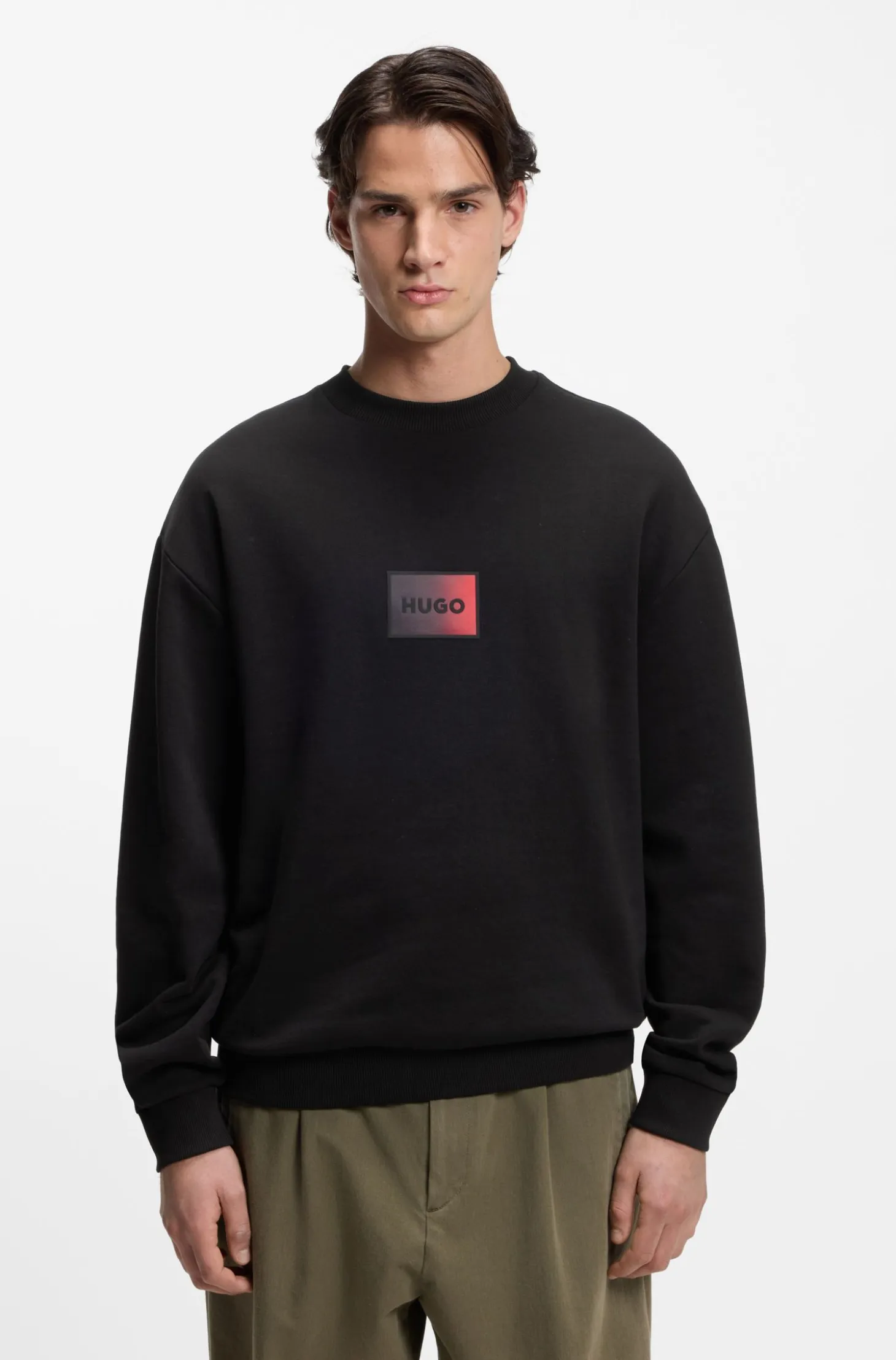 Cotton-terry sweatshirt with gradient logo