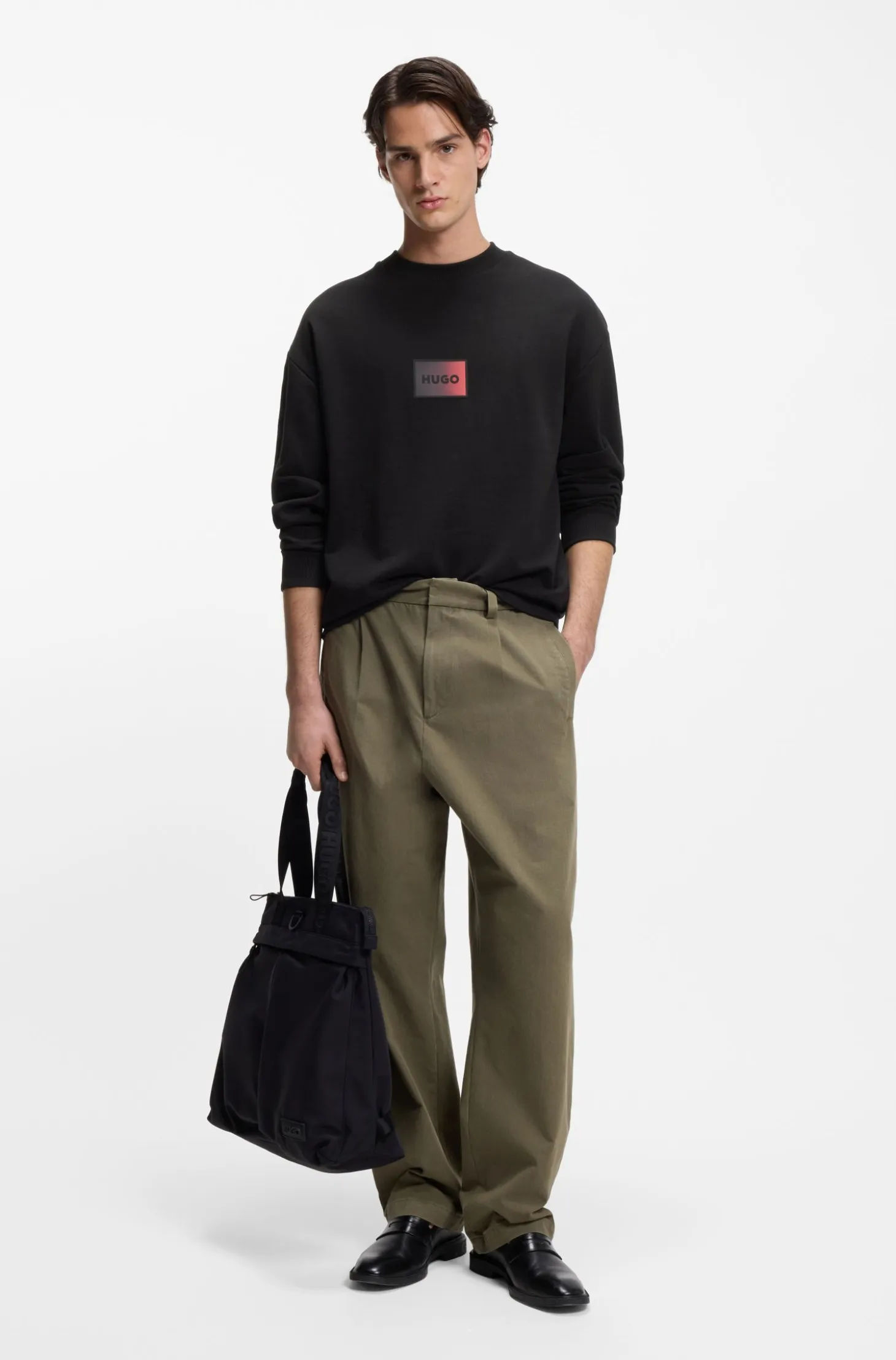 Cotton-terry sweatshirt with gradient logo