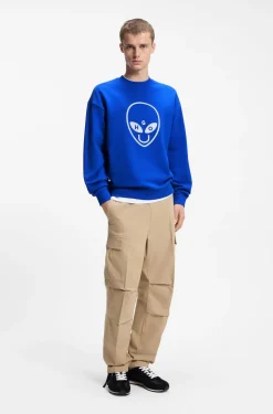 Cotton-terry sweatshirt with logo artwork