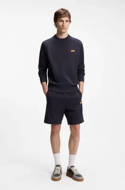 Cotton-terry sweatshirt with logo badge