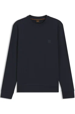 Cotton-terry sweatshirt with logo patch