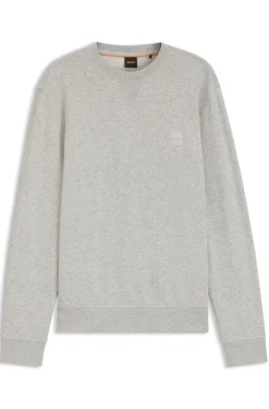 Cotton-terry sweatshirt with logo patch