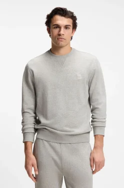 Cotton-terry sweatshirt with logo patch