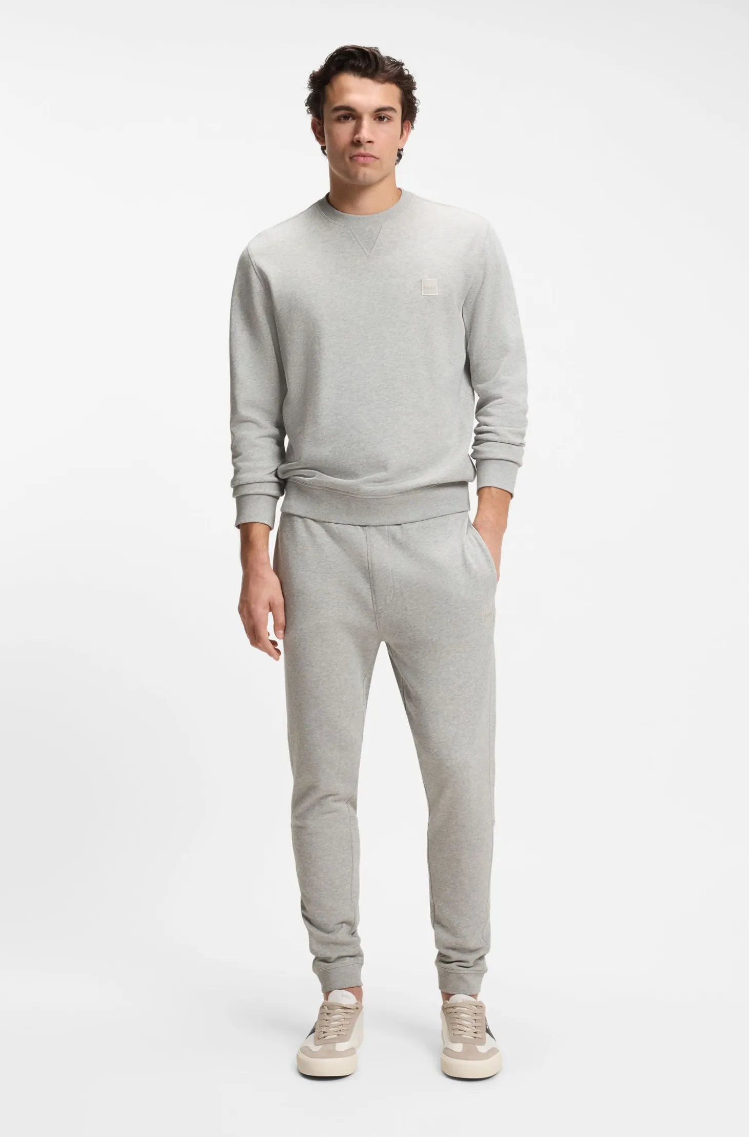 Cotton-terry sweatshirt with logo patch