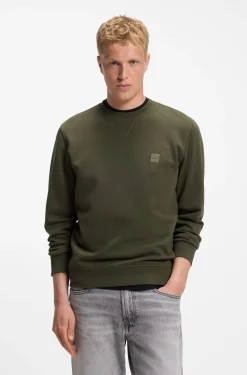 Cotton-terry sweatshirt with logo patch