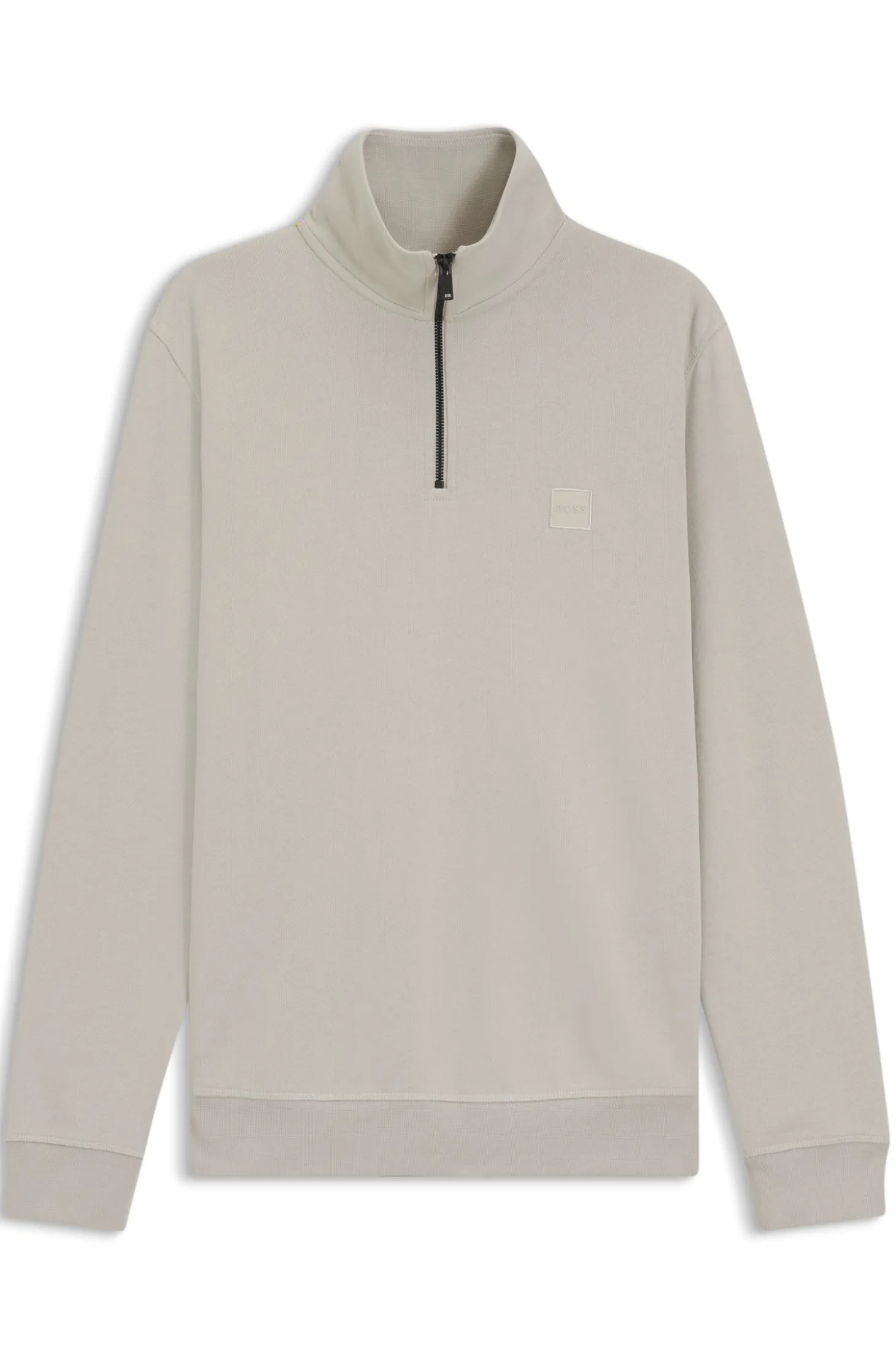 Cotton-terry sweatshirt with zip collar