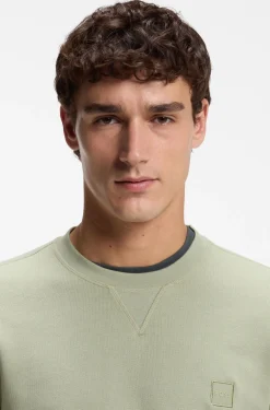 Cotton-terry sweatshirt with logo patch