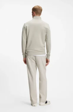 Cotton-terry sweatshirt with zip collar