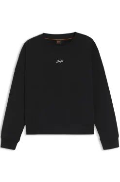 Cotton-terry sweatshirt with handwritten logo