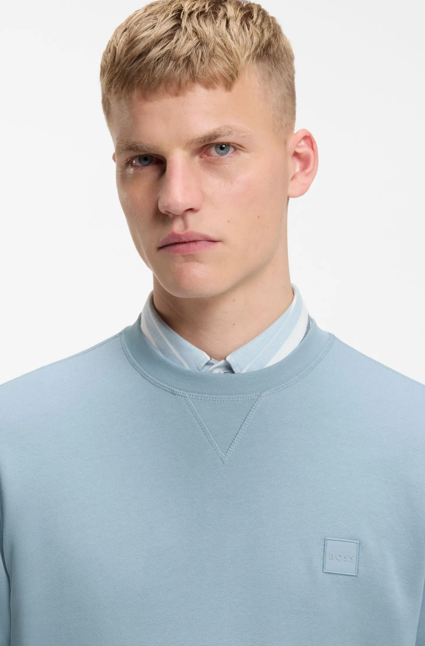 Cotton-terry sweatshirt with logo patch