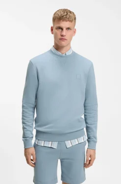 Cotton-terry sweatshirt with logo patch