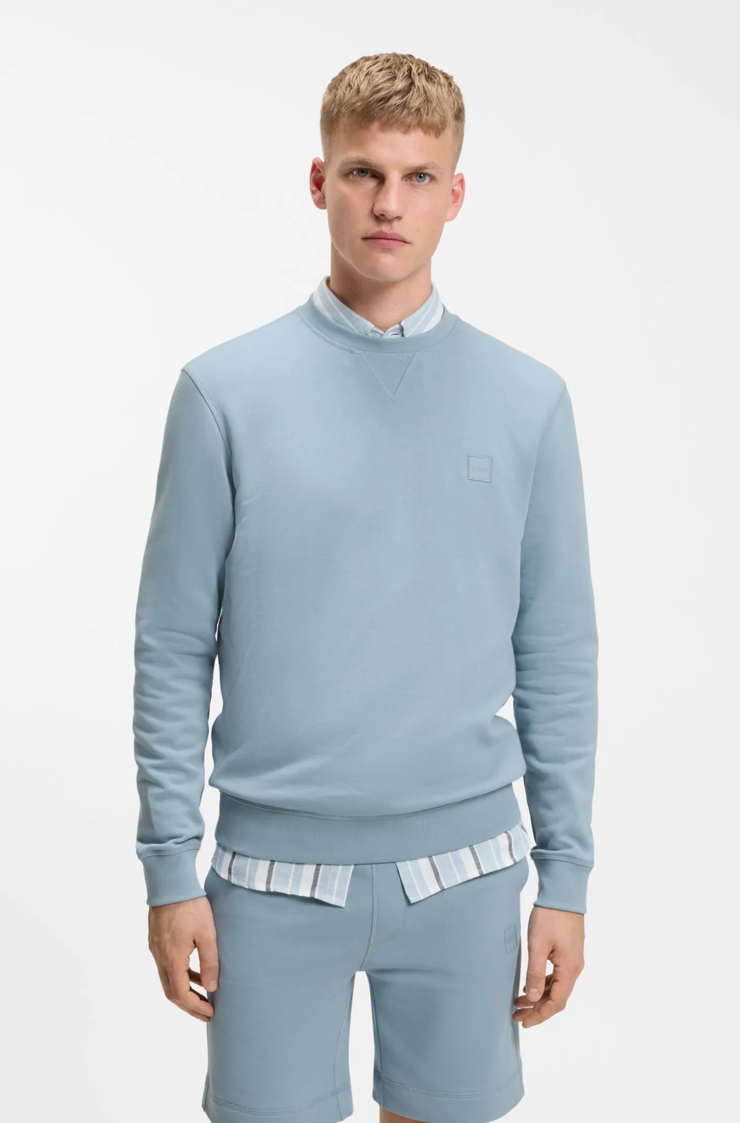 Cotton-terry sweatshirt with logo patch