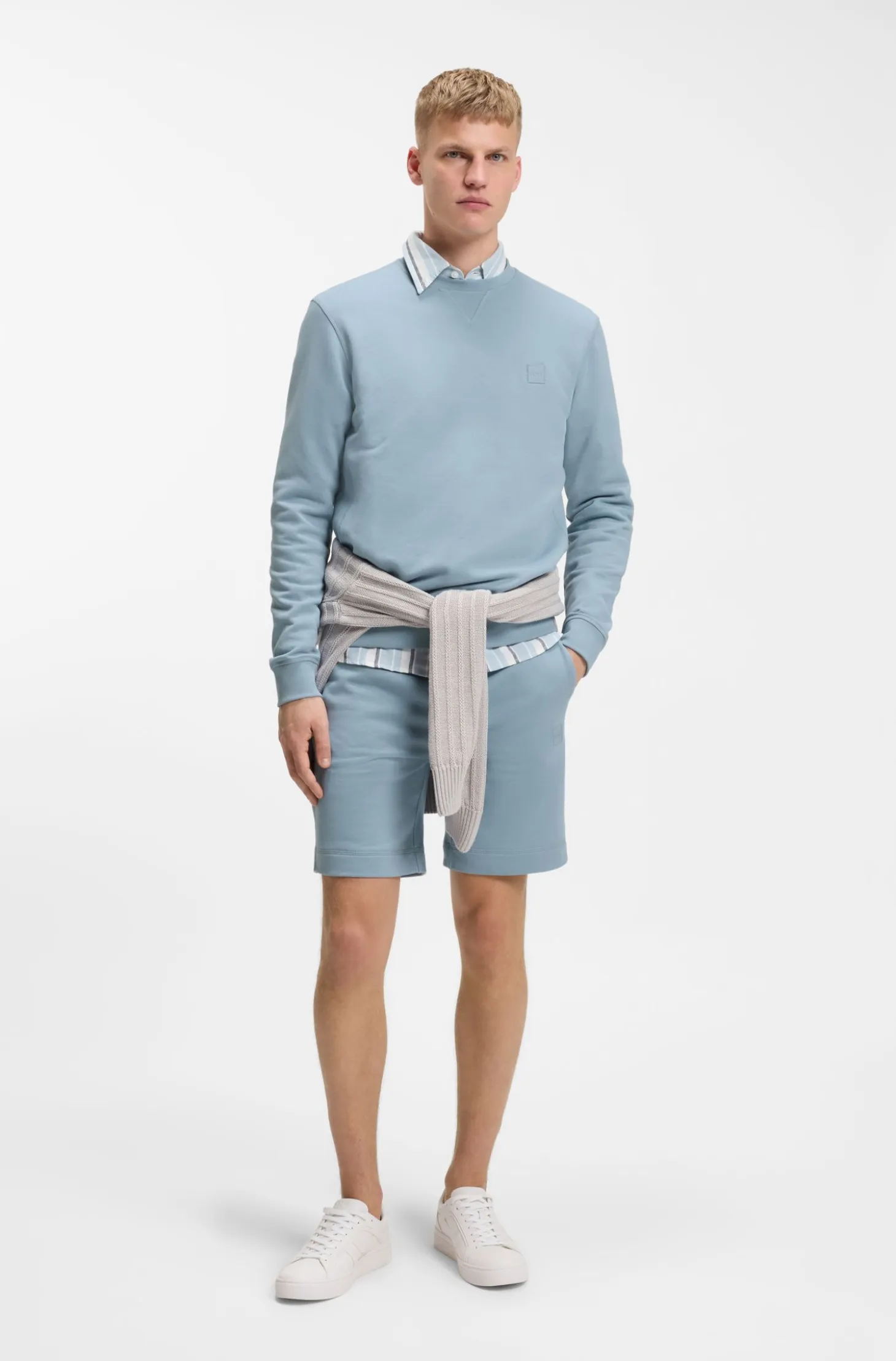 Cotton-terry sweatshirt with logo patch