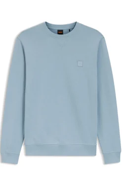 Cotton-terry sweatshirt with logo patch