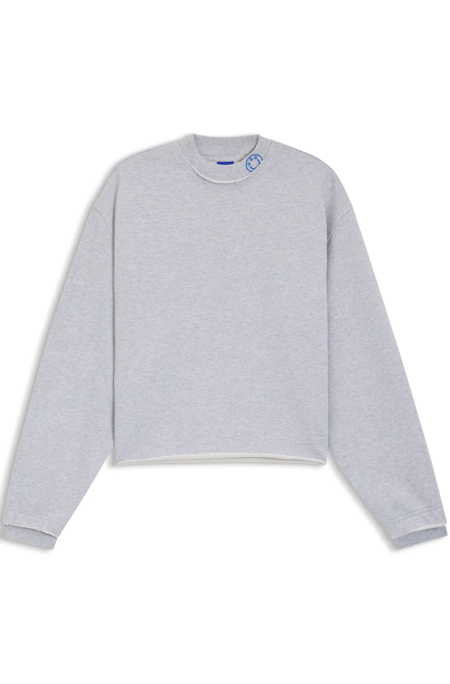 Cotton-terry sweatshirt with logo collar