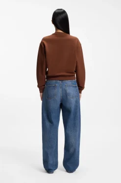 Cotton-terry sweatshirt with logo badge