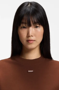 Cotton-terry sweatshirt with logo badge