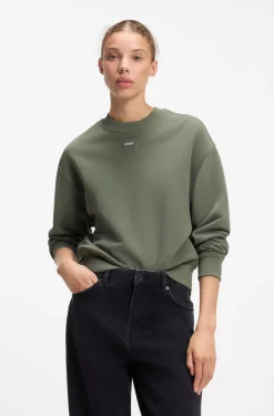 Cotton-terry sweatshirt with logo badge
