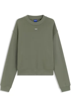 Cotton-terry sweatshirt with logo badge