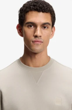 Cotton-terry sweatshirt with logo patch