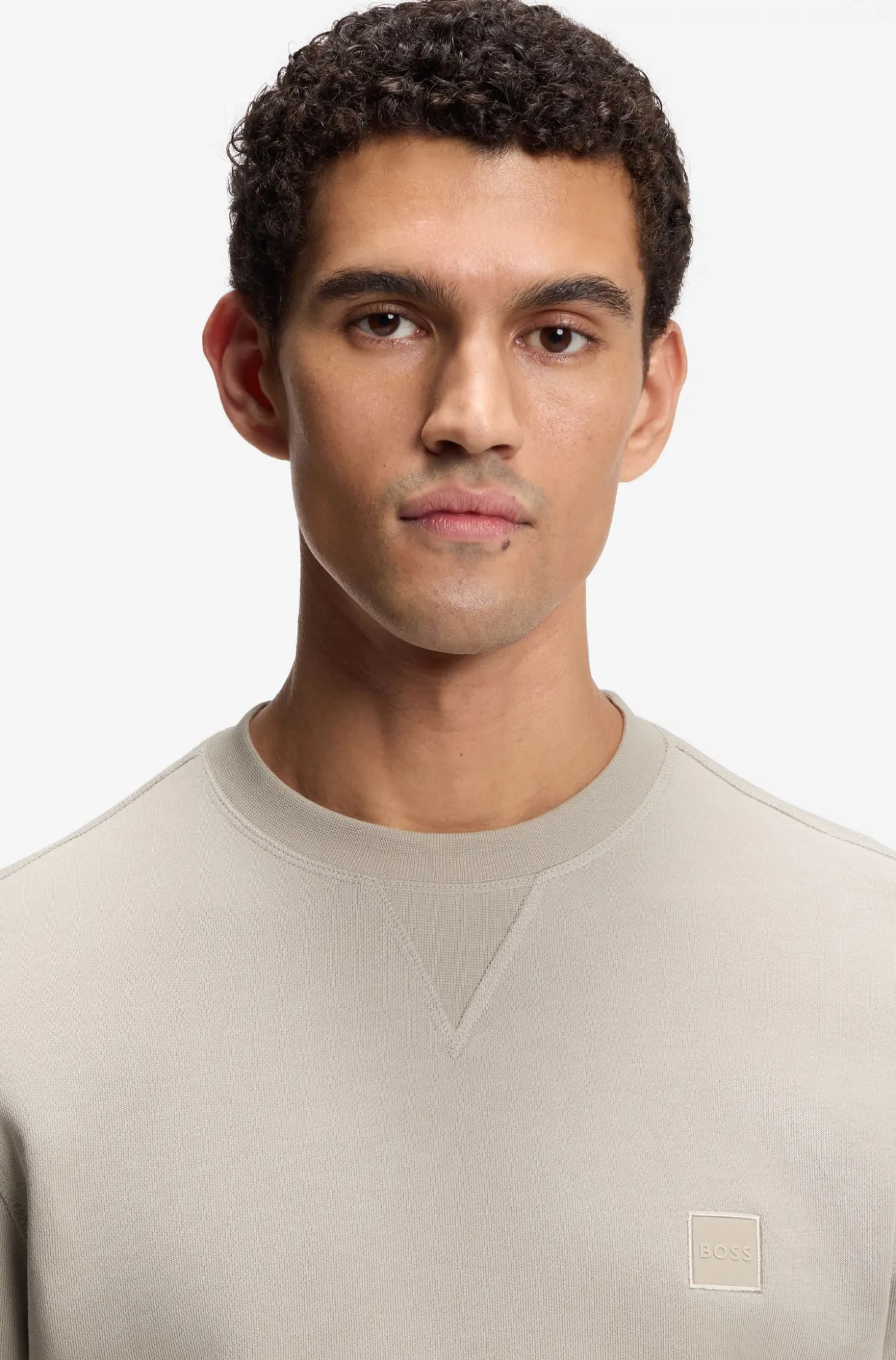 Cotton-terry sweatshirt with logo patch