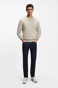 Cotton-terry sweatshirt with logo patch