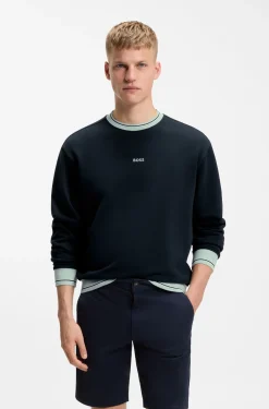 Cotton-terry sweatshirt with contrast details