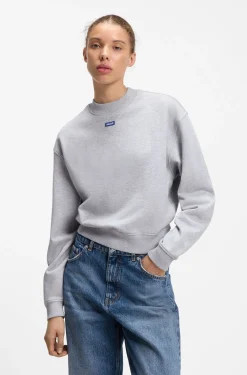 Cotton-terry sweatshirt with logo badge