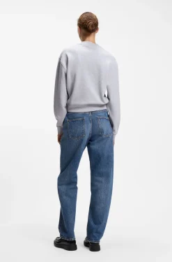 Cotton-terry sweatshirt with logo badge
