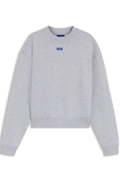 Cotton-terry sweatshirt with logo badge