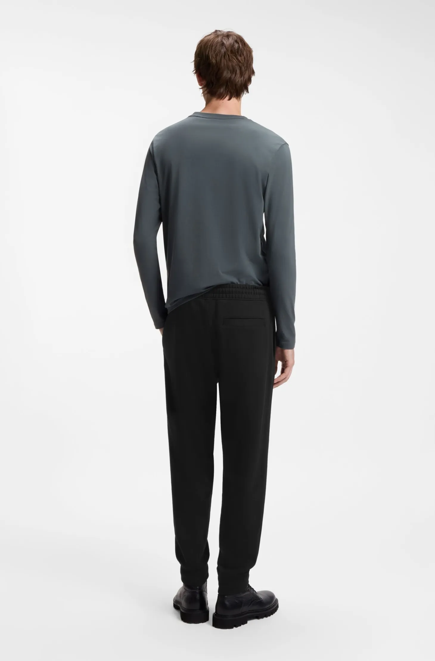 Cotton-terry tracksuit bottoms with logo detail