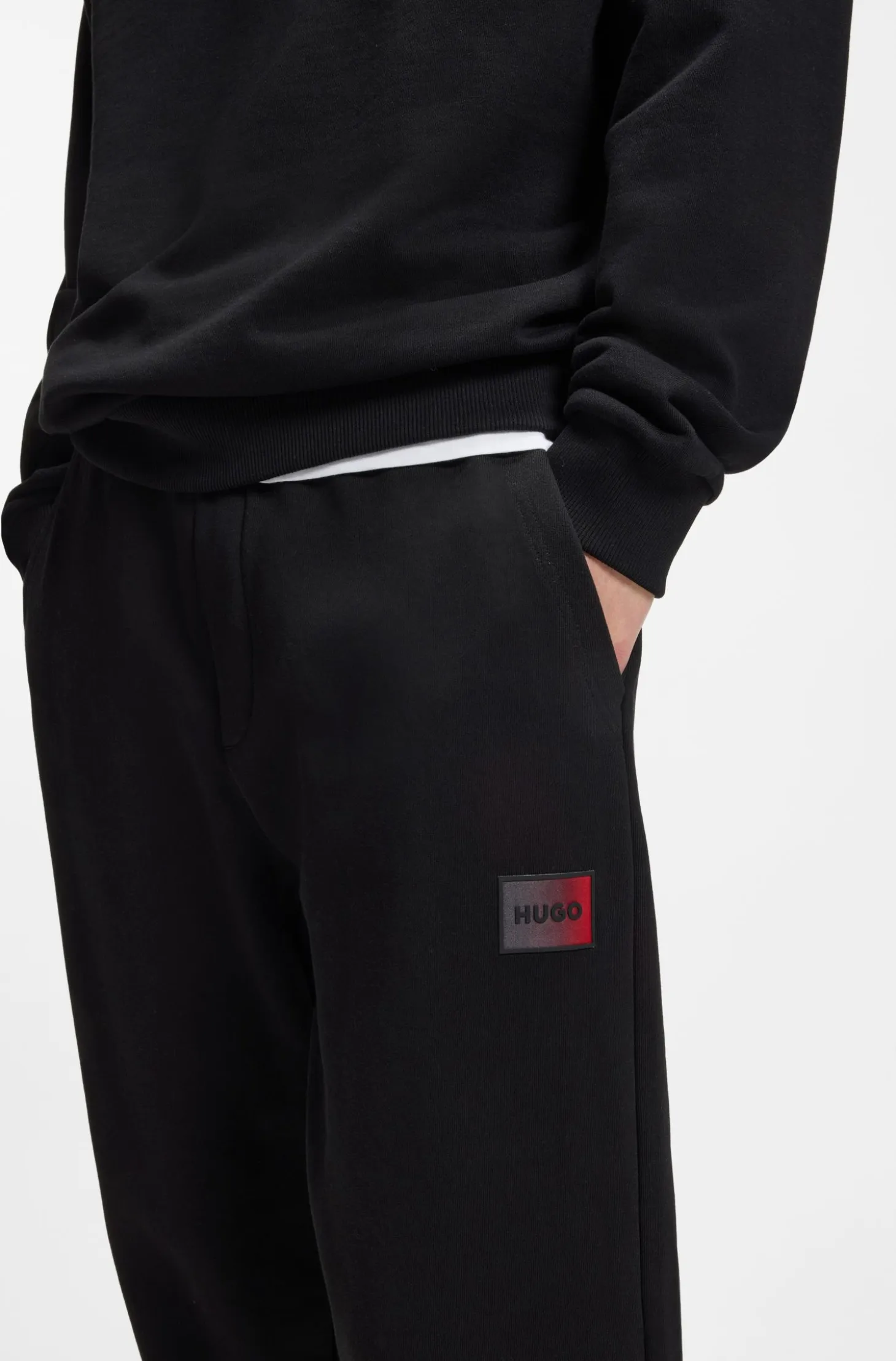 Cotton-terry tracksuit bottoms with gradient logo