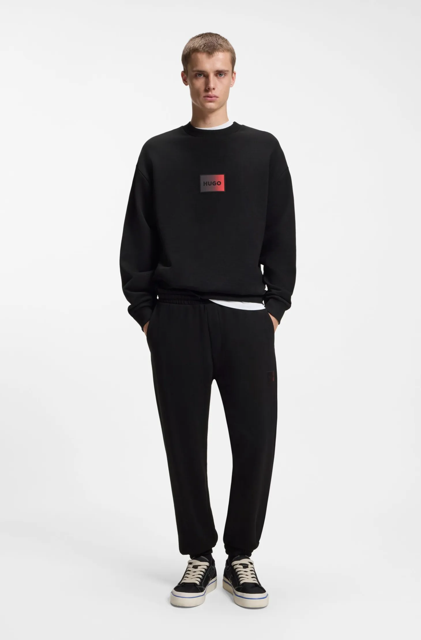 Cotton-terry tracksuit bottoms with gradient logo