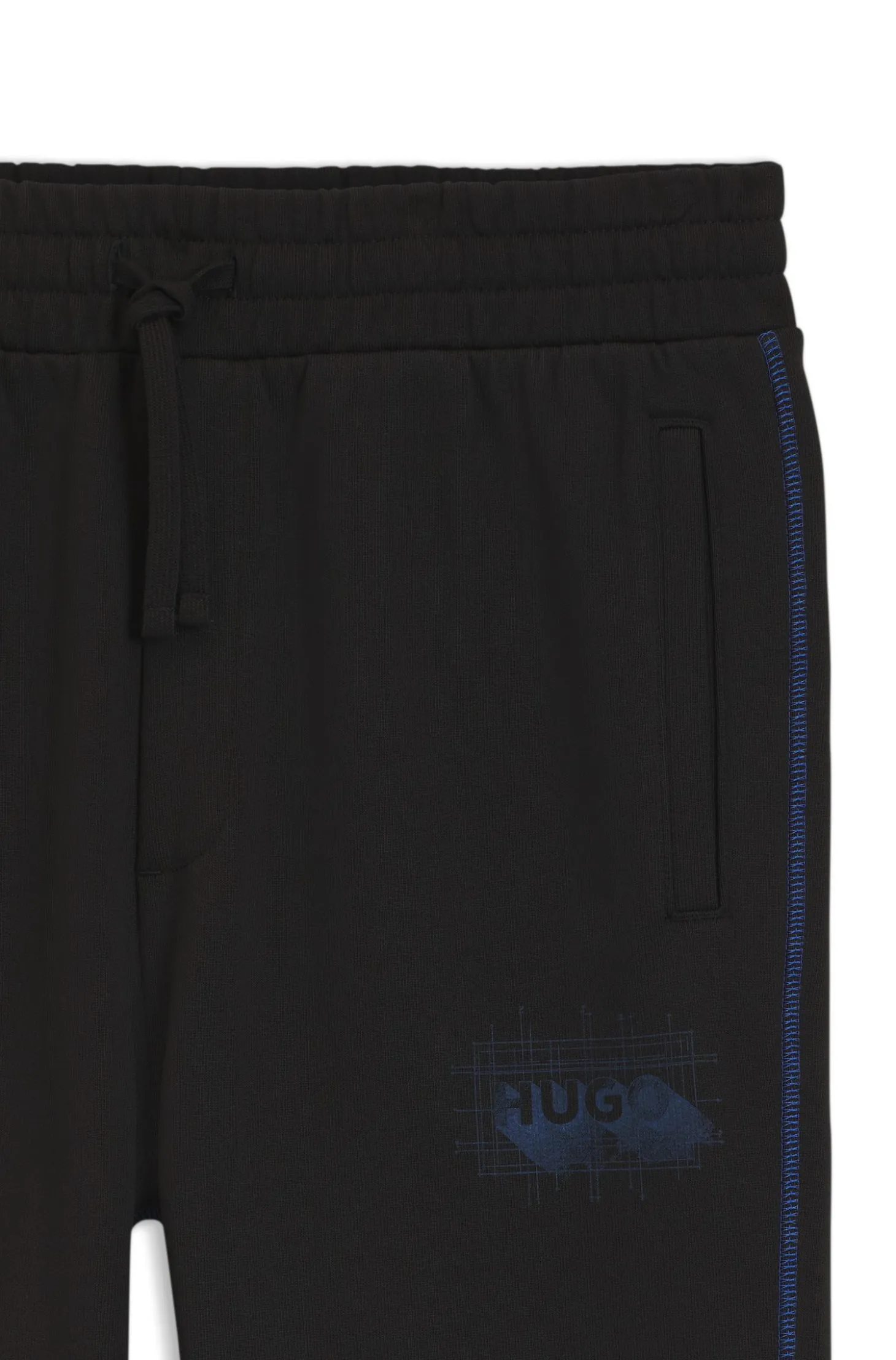 Cotton-terry tracksuit bottoms with logo and contrast stitching