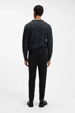 Cotton-terry tracksuit bottoms with logo patch