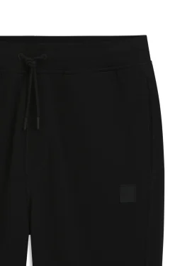 Cotton-terry tracksuit bottoms with logo patch