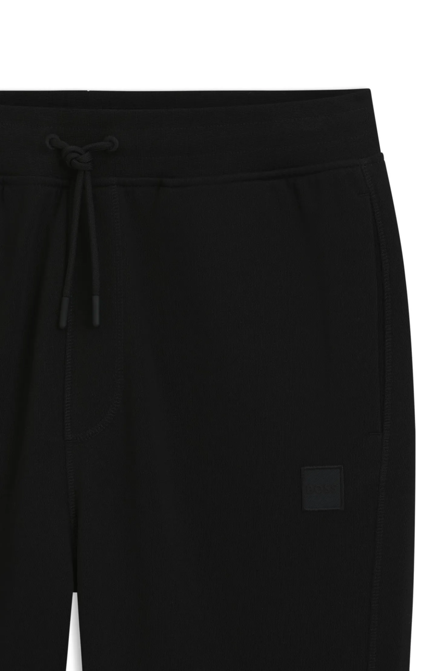 Cotton-terry tracksuit bottoms with logo patch