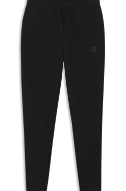 Cotton-terry tracksuit bottoms with logo patch