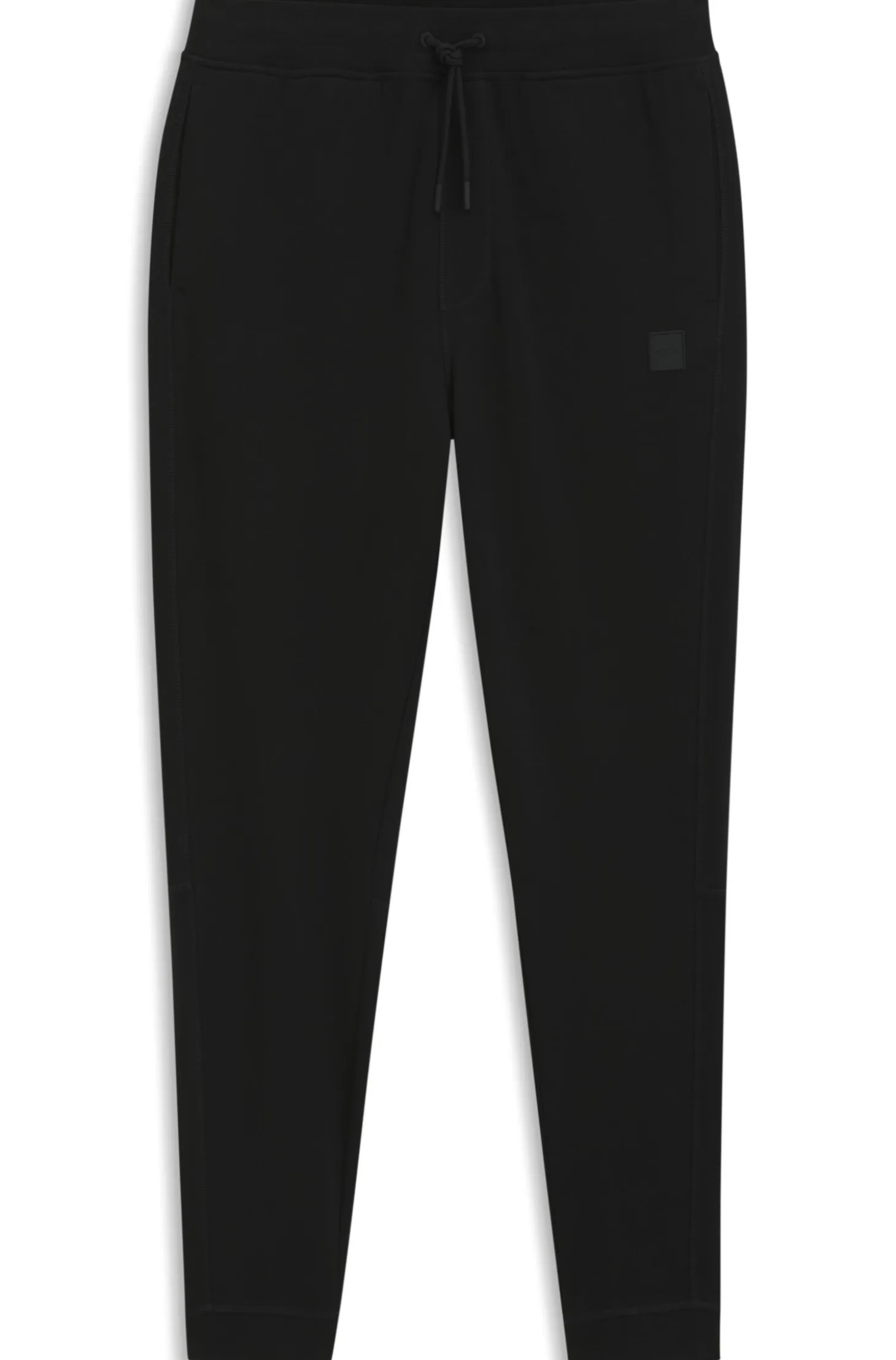 Cotton-terry tracksuit bottoms with logo patch