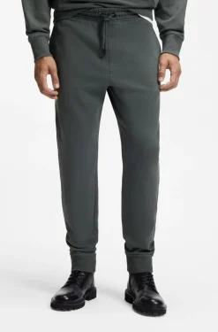 Cotton-terry tracksuit bottoms with logo detail