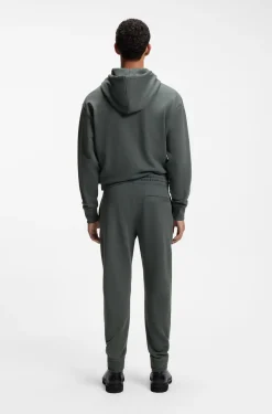 Cotton-terry tracksuit bottoms with logo detail