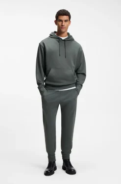 Cotton-terry tracksuit bottoms with logo detail
