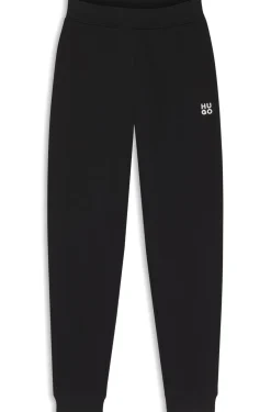 Cotton-terry tracksuit bottoms with embroidered logo