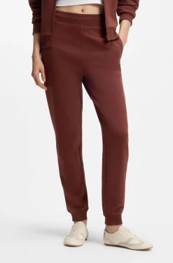 Cotton-terry tracksuit bottoms with embroidered logo