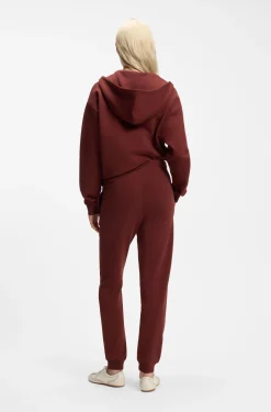 Cotton-terry tracksuit bottoms with embroidered logo
