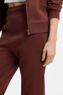 Cotton-terry tracksuit bottoms with embroidered logo