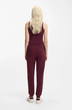 Cotton-terry tracksuit bottoms with embroidered logo